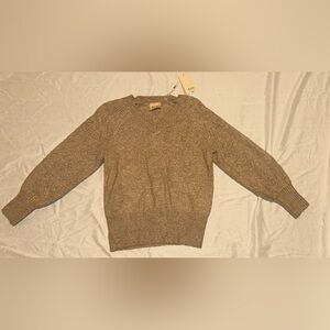 Pink/tan Sweater with detailed sleeves
